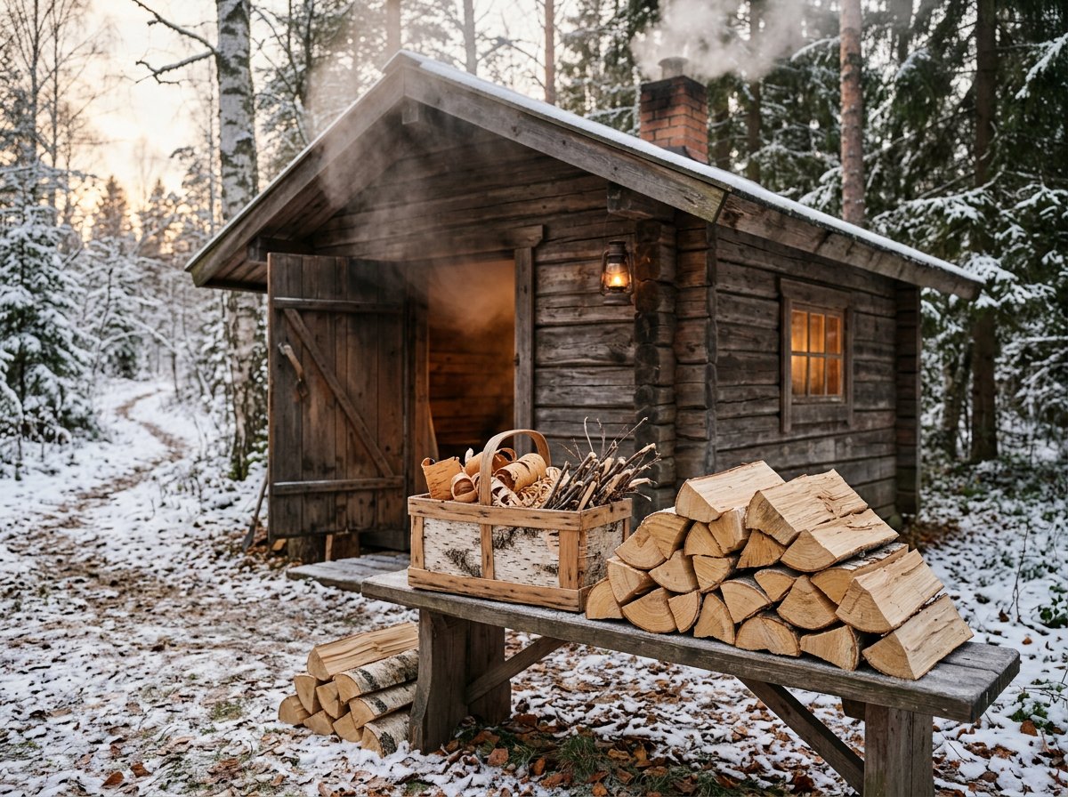 Укладка кубометра в дровник, Видное